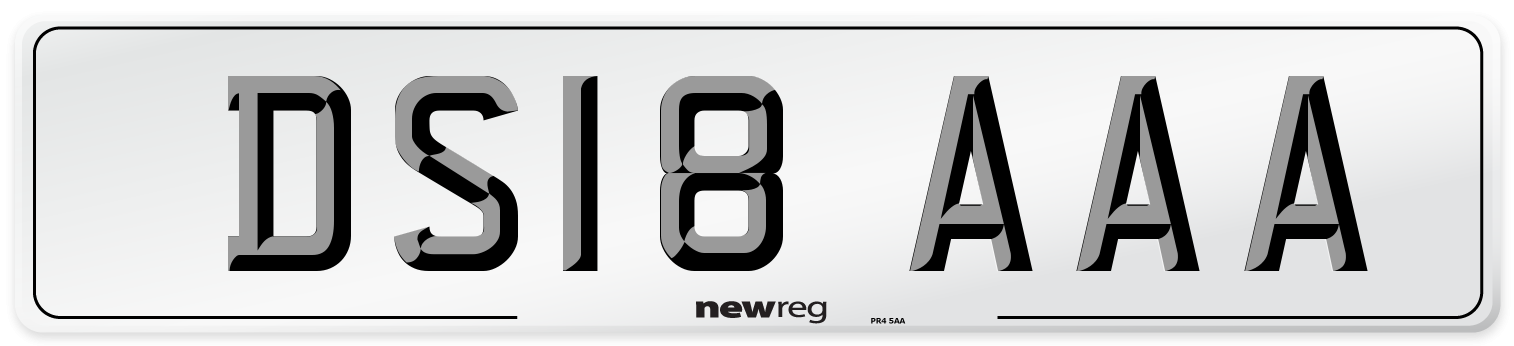 DS18 AAA Number Plate from New Reg